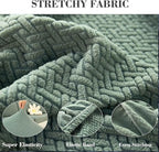 Sofa Covers Couch Covers for Sofa Pet Friendly Couch Cushion Covers Universal Sofa Covers Washable Stretch Slipcovers for Sectional Sofa (Texture Green,Extra Large Single Seat Cover)