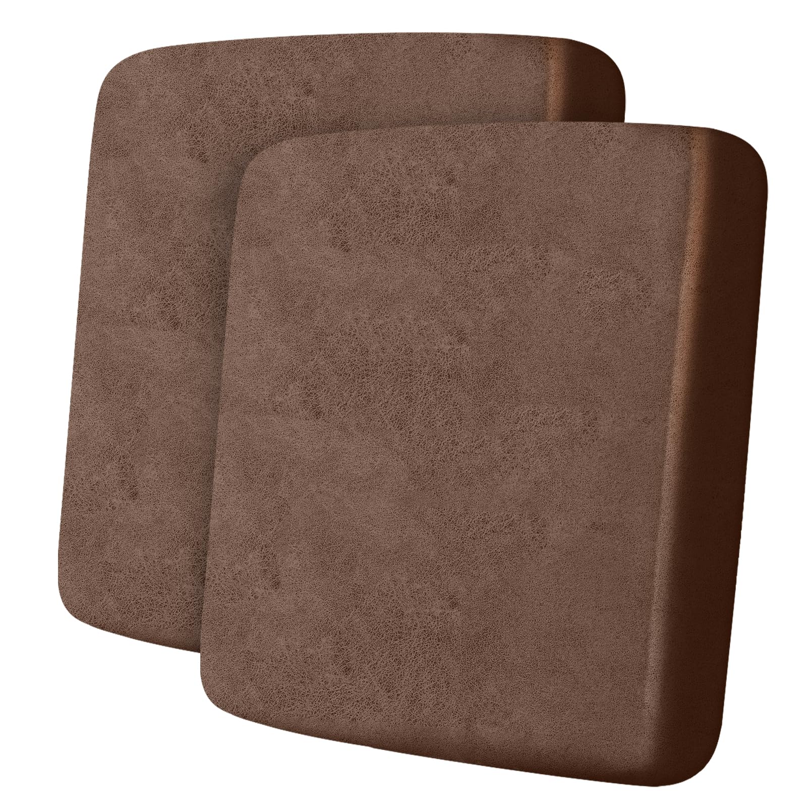 ANARACHON Leather Look Couch Cushion Covers Sofa Seat Slipcovers Sets Couches Furniture Protector for Sectional Armchair Loveseat Pets Kids Stretch Spandex Fabric (2 Cushion Sofa, Brown)