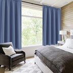 DWCN Blackout Curtains – Thermal Insulated, Energy Saving & Noise Reducing Bedroom and Living Room Curtains, Dusty Blue, W 52x L 63 Inch, Set of 2 Rod Pocket Curtain Panels