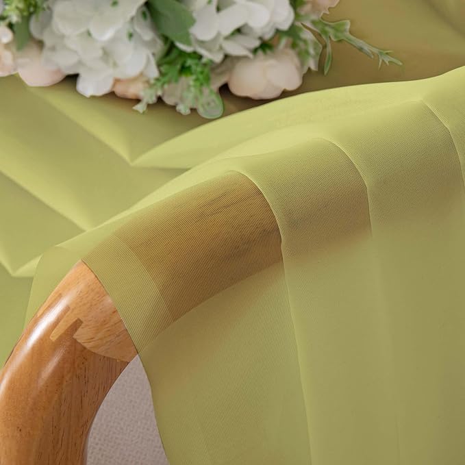 Chyhomenyc Lemon Sheer Curtains 96 inches Long 2 Panels, Light Filtering Soft Airy Solid Elegant Voile Window Treatment Drapes for Bedroom Living Room, 42Wx96L, 8FT L