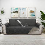 ISSUNTEX Double Protection 100% Waterproof Sofa Covers for Living Room, Reversible Couch Covers for 3 Cushion Couch Sofa, Furniture Protector Sofa Cover for Pets (X Large, Dark Gray/Beige)