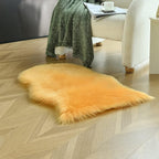 duduta Yellow Faux Sheepskin Rug 2x3 ft, Small Faux Fur Chair Covers