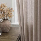 Brownish Grey Linen Curtains for Living Room Extra Long 126 Inches Long Back Tab Light Filtering Semi Sheer Curtain Modern Farmhouse Decor Floor to Ceiling High Window for Bedroom 52x126, 2 Panels