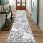 HEBE Hallway Runner Rug 2'8''x12' Washable Vintage Distressed Area Rugs Non Slip Laundry Rug Runner Boho Floor Carpet Runners for Hallways Entryway Laundry Room Kitchen Bathroom