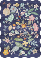 Washable 2'6x12 Hallway Runner Rug: Entryway Non Slip Floral Rug Farmhouse Soft Stain Resistant Carpet for Kitchen Bathroom Bedroom Low Pile Pet Friendly Floor Mat for Living Room(2'6x12/Purple)