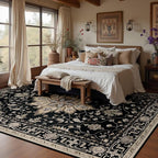 RELEANY Washable Area Rug, 5'x8', Black/Neutral