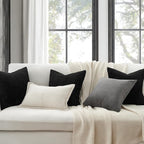 Topfinel Black Decorative Throw Pillow Covers Cushion Cases, Set of 4 Soft Velvet Modern Double-Sided Designs Match for Home Decor, Pillow Inserts Not Included (16x16 inch)