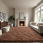 LOCHAS Ultra Soft Indoor Modern Area Rugs Fluffy Living Room Carpets for Children Bedroom Home Decor Nursery Rug 6x9 Feet, Brown