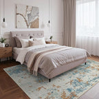 BEIMO Area Rugs 6x9 for Living Room Bedroom, Modern Abstract Machine Washable Rug, Large Soft Low Pile Floor Carpet with Non Slip Backing for Dining Room, Teal and Terracotta