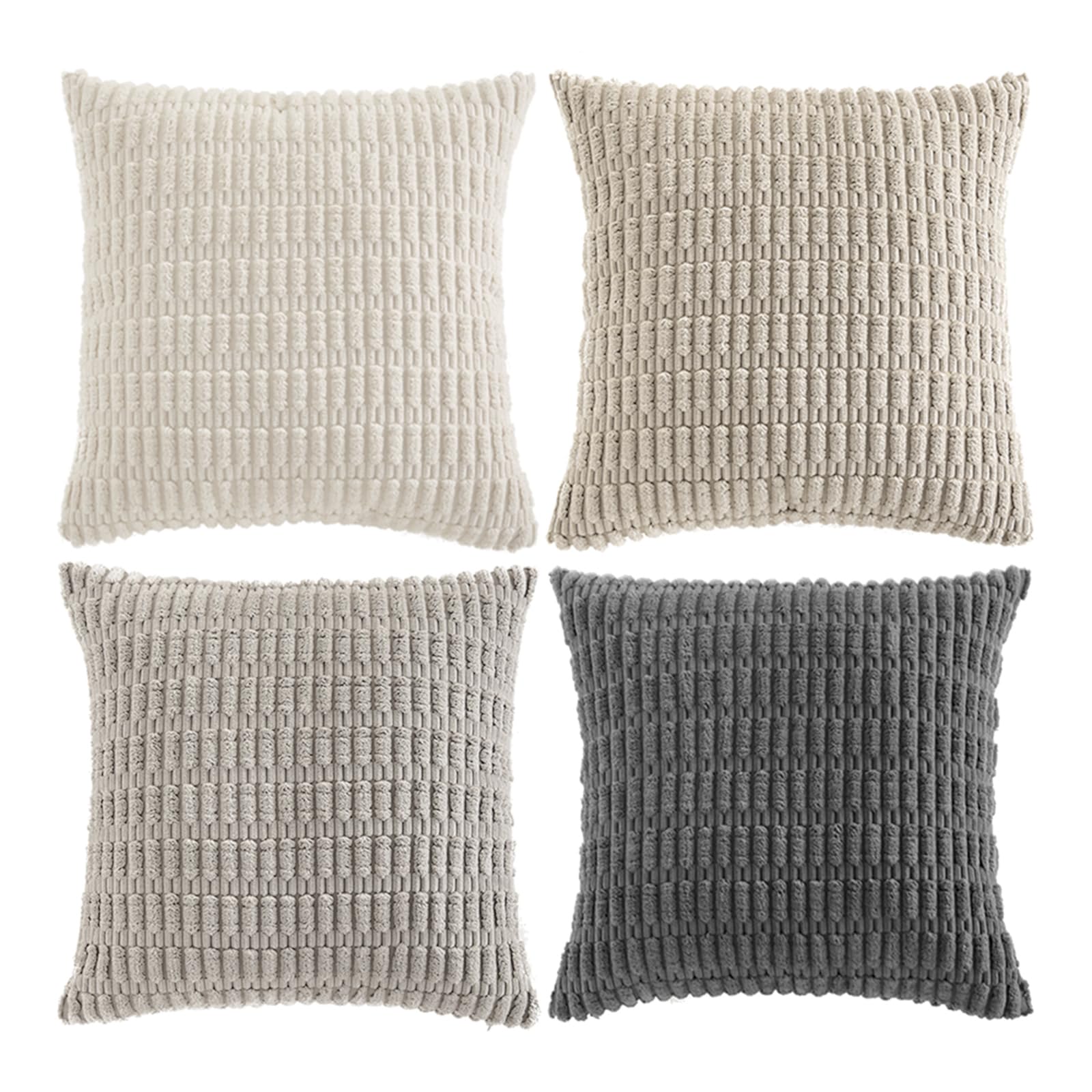 Fancy Homi 4 Packs Decorative Throw Pillow Covers for Living Room Couch Bed, Modern Farmhouse Boho Home Décor Accent Cushion Case, 26" x 26", Grey Series