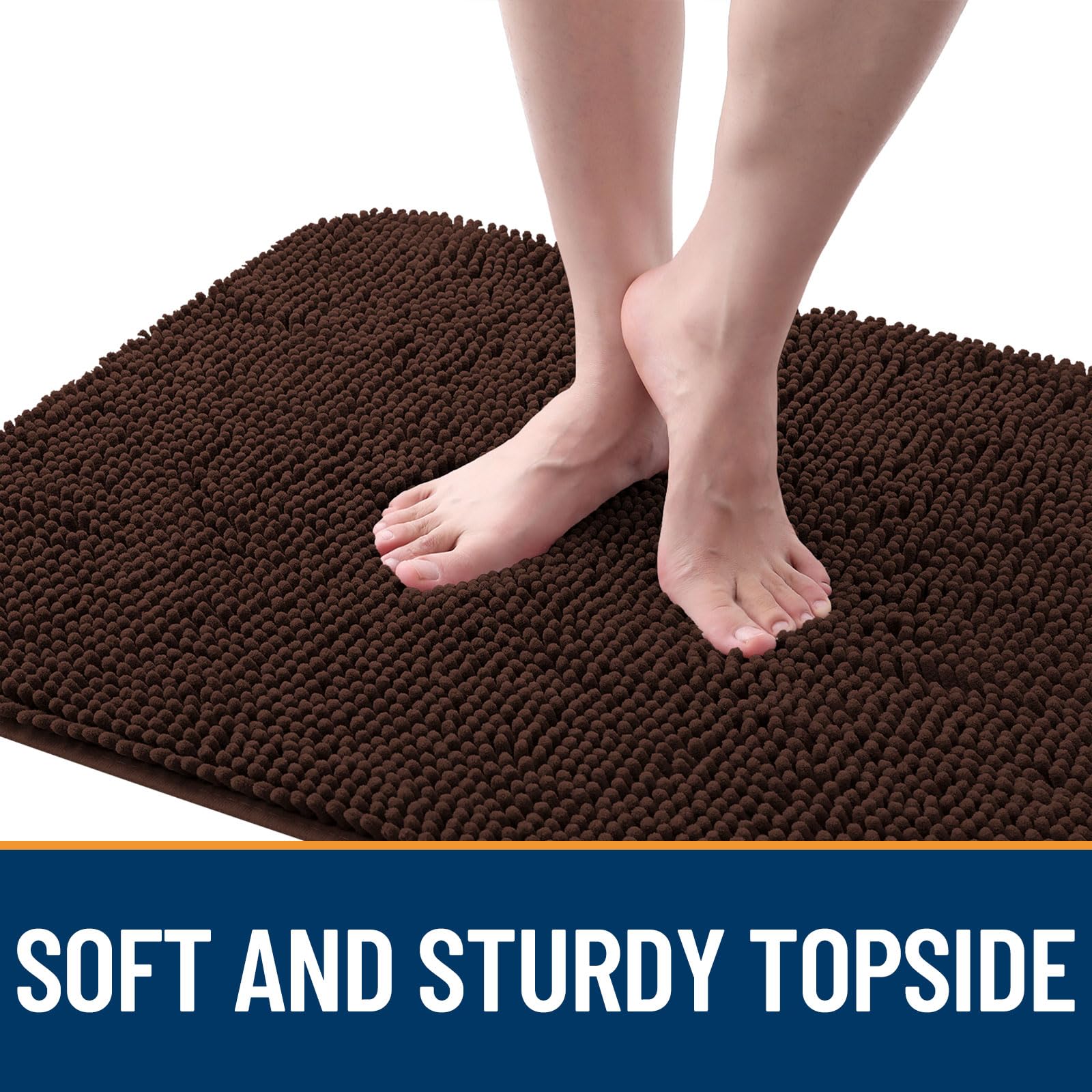 OLANLY Dog Door Mat for Muddy Paws 47x17, Super Absorbent Chenille Mud Mat