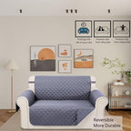 Reversible Loveseat Sofa Covers Couch Cover Furniture Protector(Loveseat,Dark Grey/Dark Grey)