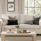 MIULEE Decorative Couch Throw Pillow Covers 18x18 Inch Light Khaki 2 Pack