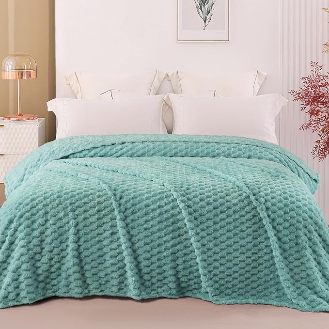 Exclusivo Mezcla 3D Fleece Twin Size Blanket for Bed, Celadon