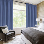 DWCN Blackout Curtains for Bedroom 38 x 45 Inch Long Dusty Blue 2 Panels