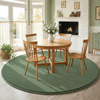 Amearea Sage Green Round Area Rugs 5ft Washable Circle Rugs for Bedroom Living Room, Fluffy Indoor Thickened Memory Foam Rug, Non Slip Minimalist Circular Carpet for Kids Boy Girl Dorm Nursery Room