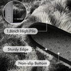 6x9 Ft Large Shag Rugs for Living Room Decor, Tie-Dyed Ultra Soft Fluffy Furry Area Rugs for Bedroom Indoor Floor, Aesthetic Carpet for Kids Home (Black Grey)