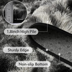 4x6 Ft Shag Area Rug for Bedroom Living Room, Tie-Dyed Ultra Soft Fluffy Furry Rugs for Indoor Floor, Aesthetic Carpet for Kids Home Decor (Black Grey)