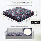 Newwiee 8Pcs Patio Cushion Covers Stretch Outdoor Cushion Cover Replacement for Patio Furniture Sofa Couch Slipcovers, Soft Flexibility Washable Furniture Protector(Paisley,Retro Color)