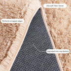 Quntue Camel Rugs for Bedroom, Soft Shaggy Modern Shag 4x6 Area Rug for Living Room, Upgrade Non-Slip Plush Fluffy Carpet for Kids Boys Girls Room Home Decor Aesthetic