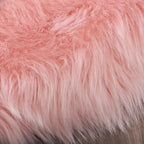Latepis Pink Rugs for Living Room Shag 6x8 Faux Fur Sheepskin Rug for Sofa Bedroom Fluffy Washable Furry Plush Rug, Rectangle