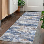 KOZYFLY Kitchen Runner Rug for Hallway Modern Runner Rug 2x5 Blue Rust