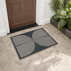 Lahome Enfys Rainbow Indoor Door Mat, 20"x32" Small Black Rugs for Entryway Kitchen Neutral Area Rug, Farmhouse Non Slip Non Shedding Lightweight Floor Carpet for Front Porch