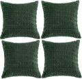Fancy Homi 4 Packs Decorative Throw Pillow Covers for Living Room Couch Bed, Modern Farmhouse Boho Home Décor Accent Cushion Case, 18" x 18", Forest Green