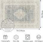 5x7 Area Rugs for Living Room,Non Slip Indoor Boho Area Rug Carpet Home Décor for Entryway, Bedroom, Dining Room, Beige Grey