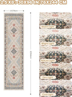 Kitchen Runner Rug Non Slip Washable 2.5x8, Soft Low Pile Entryway Rug Runners for Hallways,Carpet Runner for Living Room,Kitchen, Laundry, Bathroom(Blue/Red/Multi,2.5'x8')