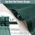 Ebesto Green Sheer Curtains 84 Inches Long 2 Panels, Elegant Airy Transparent Light Filtering Window Curtains, Window Drapes for Christmas, Top Dual Rod Pocket Design, Hunter Green, 2x42Wx84L Inches