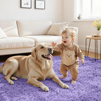 8x10 Area Rugs for Living Room Rug: Soft Fluffy Shag Purple Rugs for Bedroom, Non-Slip Large Fuzzy Plush Rug Indoor Floor Carpet for Nursery Kids Boys Girls Room, Dorms, Playroom, Modern Home Decor
