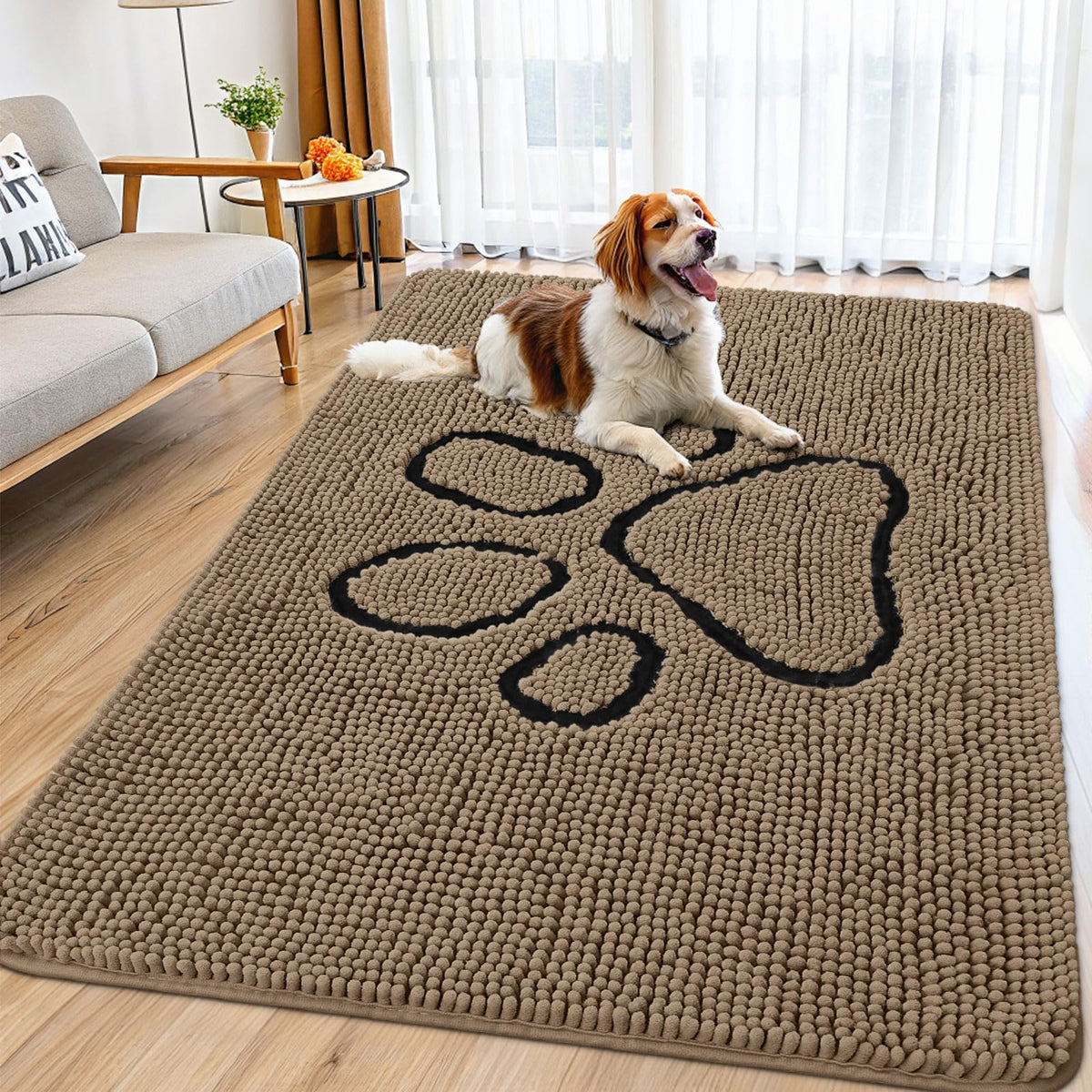 Smiry Dog Door Mat for Muddy Paws, Absorbent Non Slip Dirt Trapper, 71x46
