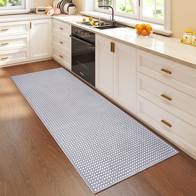 YDKGL Hallway Runner Rug Woven Washable Long Kitchen Runner Gray 2x5 ft