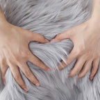 Tangsoo 2x3 Grey Small Faux Fur Rug,Washable Fuzzy Fluffy Chair Cover Rugs