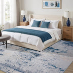 Toneed Abstract Area Rug Modern Washable Rug Soft Non Slip Rug Low Pile for Bedroom Living Room Dining Room Dusty Teal Grey 4x6 Feet