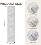 2x12 Runner Rug, Long Hallway Rugs for Dining Room, Living Room, Bedroom, Machine Washable Kitchen Carpet Runner with Rubber Backing, Soft Low Pile Indoor Rug(2'x12', Light Grey/White)