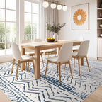 Nakagishi Boho 5x7 Area Rug Living Room Rugs Machine Washable Navy Blue