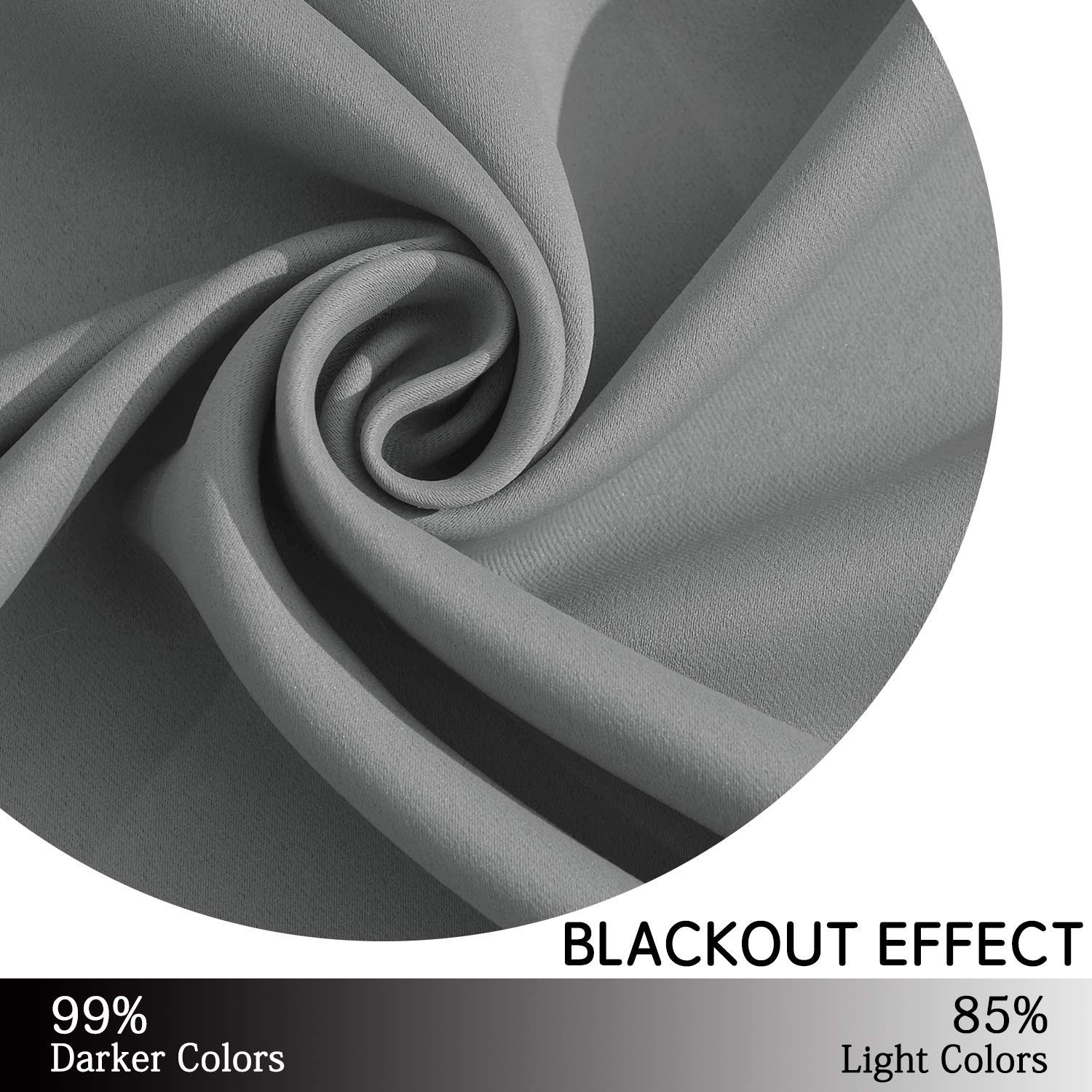 Yakamok Blackout Curtains 38x54 inch Grey Thermal Drapes-Bedroom