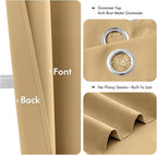 MIULEE Gold Blackout Curtains for Bedroom Living Room 84 Inches Long 2 Panels, Thermal Insulated Room Darkening Drapes Solid Grommet Noise Reduction Light Blocking Window Treatments 40x84 Inch