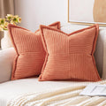 MIULEE Decorative Throw Pillow Covers for Couch 18x18 Inch Coral Red 2 Pack