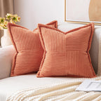 MIULEE Decorative Throw Pillow Covers for Couch 18x18 Inch Coral Red 2 Pack