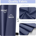 Simplebrand Ava Denim Blue Blackout Curtains for Bedroom 90 Inches Long 2 Panels Set, Solid Privacy Energy Saving Living Room Window Treatment Curtains Blackout Drapes, W40 x L90 Inch, Denim Blue