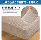 H.VERSAILTEX Super Stretch Individual Seat Cushion Covers Sofa Covers Couch Cushion Cover Slipcover Sets Thick Jacquard Textured Twill Fabric (3 Piece XL Sofa Cushion Covers, Sand)