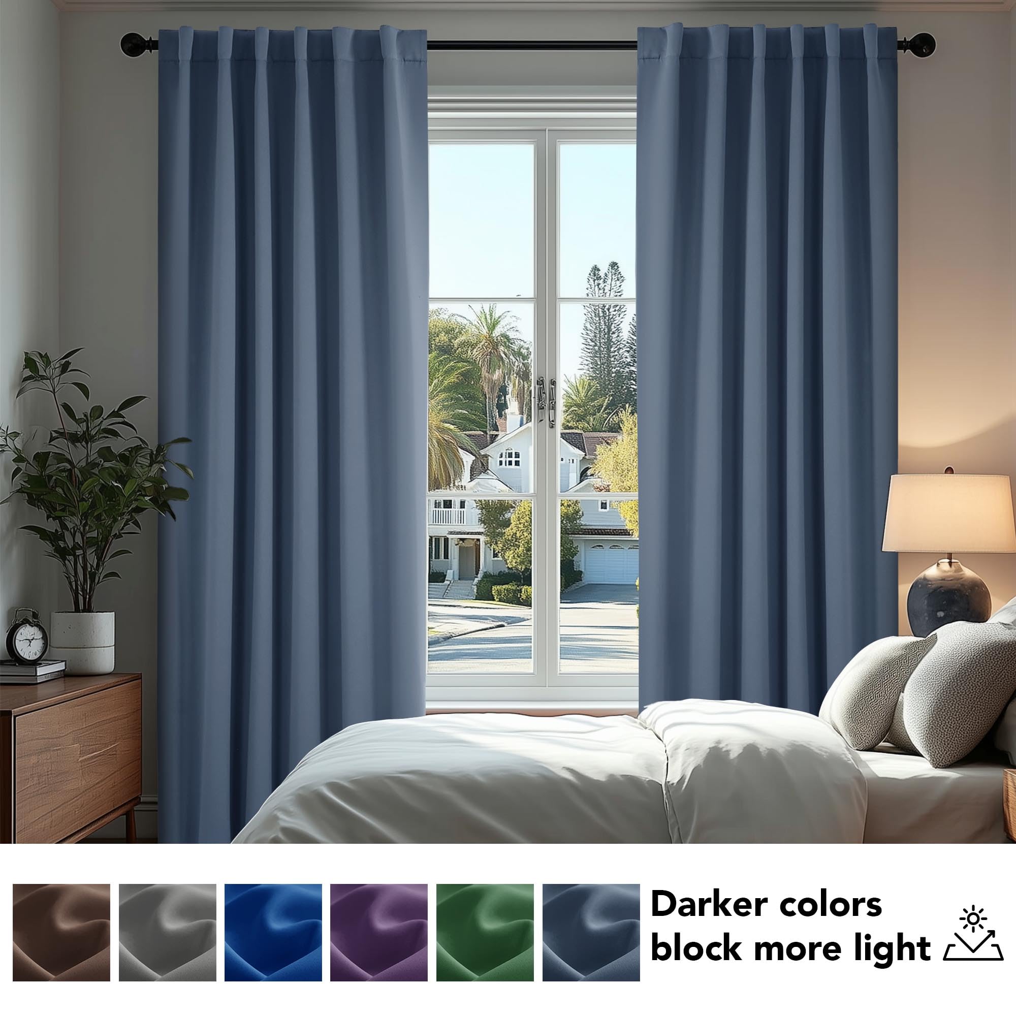 Deconovo Blackout Curtains for Bedroom, Living Room Curtains 95 Inches Long