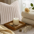 decorUhome Fall Faux Fur Throw Pillow Covers 22x22 Set of 2 Beige