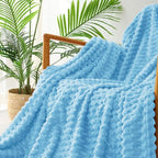 Exclusivo Mezcla Fleece Twin Blanket for Bed, Extra Large Fuzzy Blue Bed Blankets, Soft Cozy Plush Sofa Throws for All Seasons, 60x80 Inches