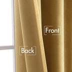 MIULEE Velvet Curtains 84 inches - Luxury Curtains for Bedroom Living Room Room Darkening Thermal Insulated Super Soft Window Drapes Rod Pocket & Back Tab, Golden, W52 x L84 inches, 2 Panels
