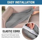 H.VERSAILTEX Super Stretch Individual Seat Cushion Covers Sofa Covers Couch Cushion Covers Slipcover Sets Thick Jacquard Textured Twill Fabric (1 Piece Chair Cushion Cover, Dove)