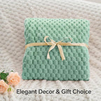 BEDELITE Fleece Throw Blanket for Couch & Bed - 3D Jacquard Decorative Mint Green Blanket, Super Soft and Cozy Warm Fuzzy Blanket All Seasons Suitable, 60x80Inches